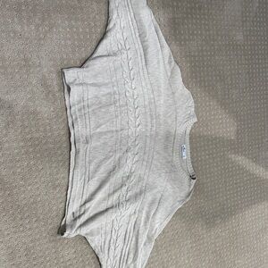 Hollister Light Gray Cable Knit Women's Sweatshirt